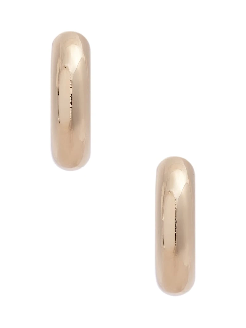 Gold-Tone Thick Hoop Earring