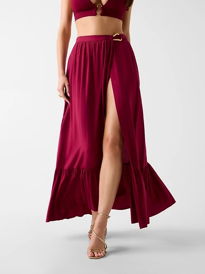 Wrap-up maxi skirt