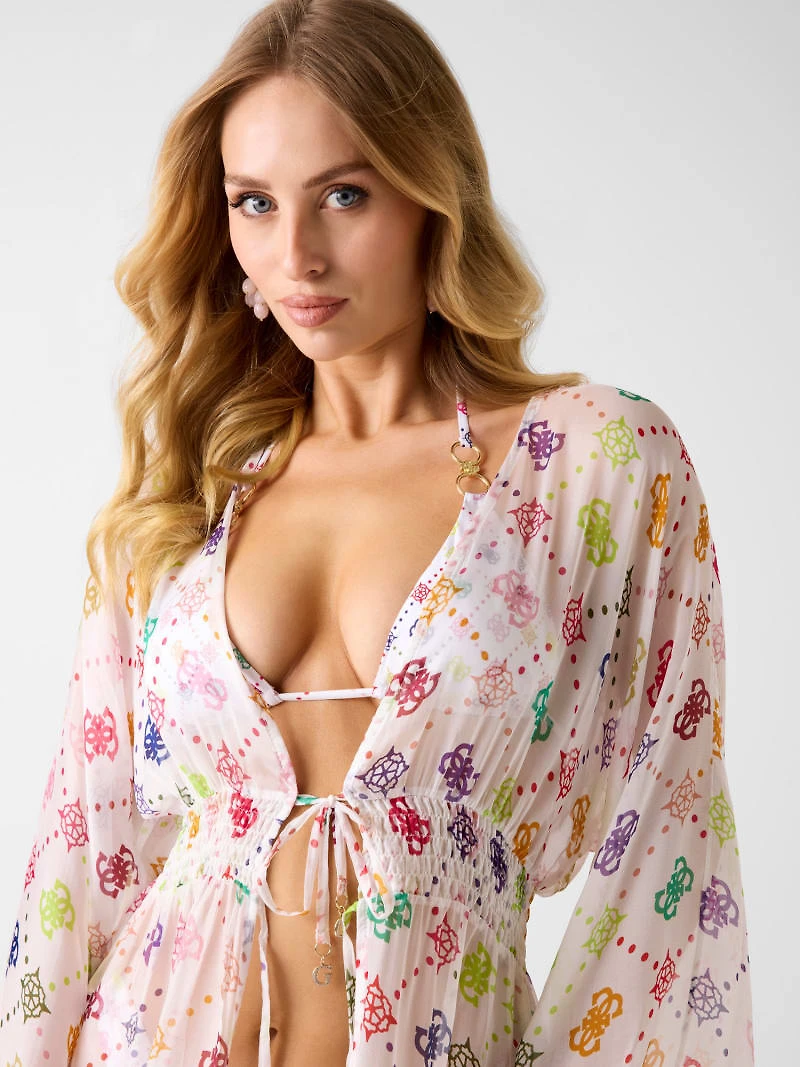 Silk-blend kimono