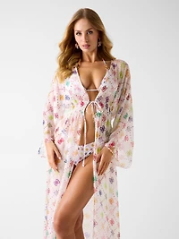 Silk-blend kimono