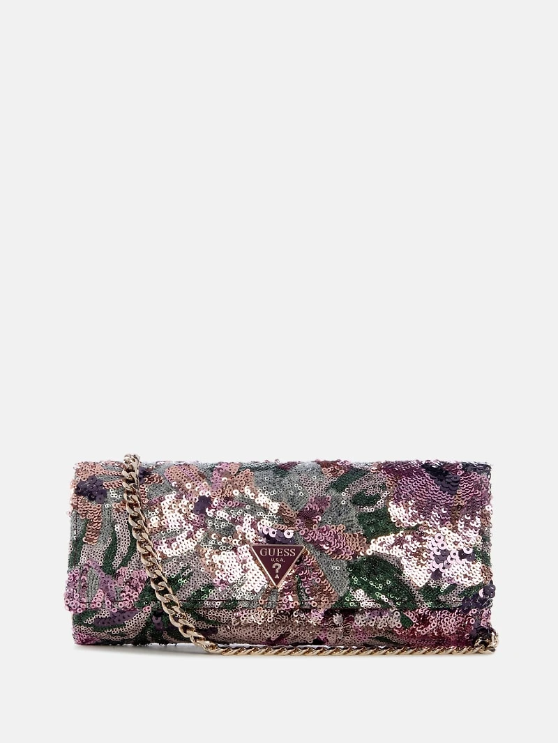 Elsie Satin Sequin Clutch