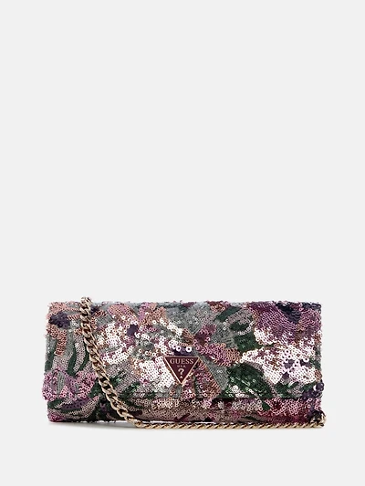Elsie Satin Sequin Clutch