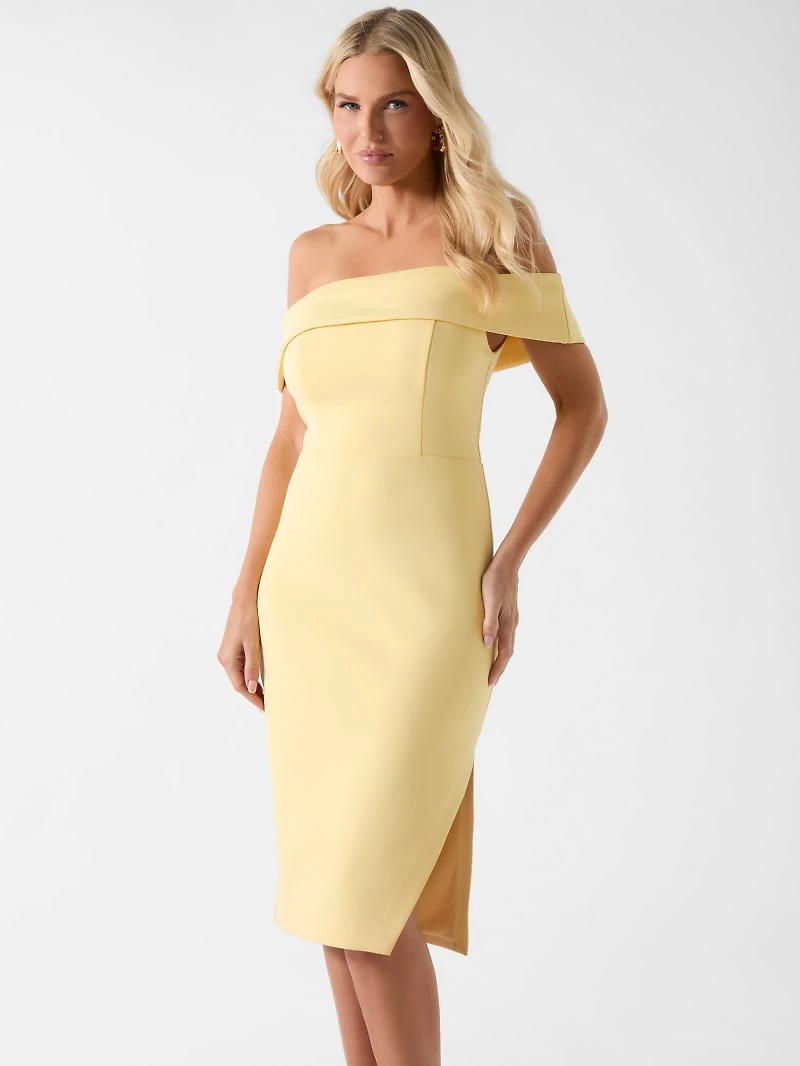 Marciano ruffles midi dress