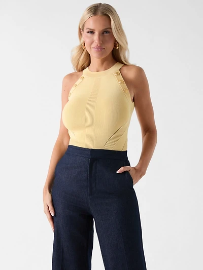 Marciano rib-knit top