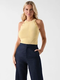 Marciano rib-knit top