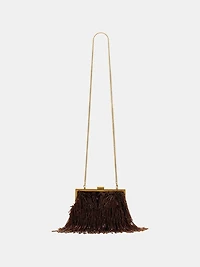 Marciano pearl fringe clutch bag