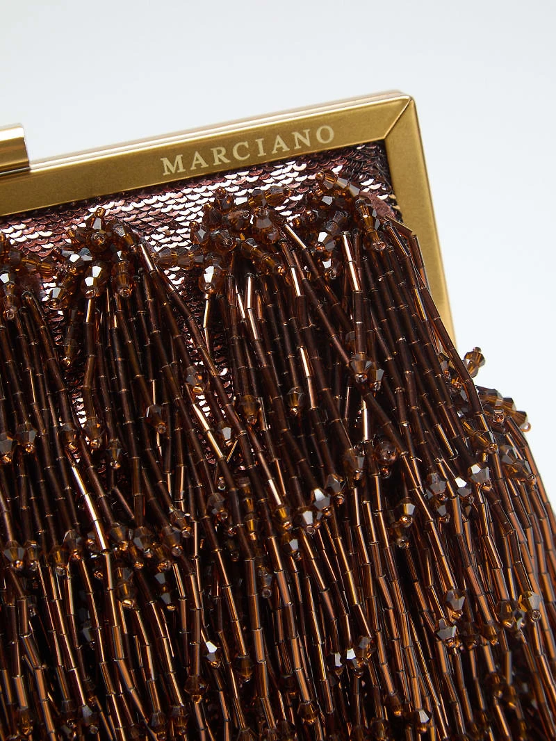 Marciano pearl fringe clutch bag