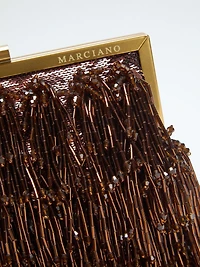 Marciano pearl fringe clutch bag