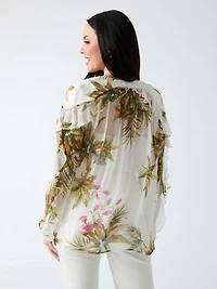 Ruffled V neck blouse