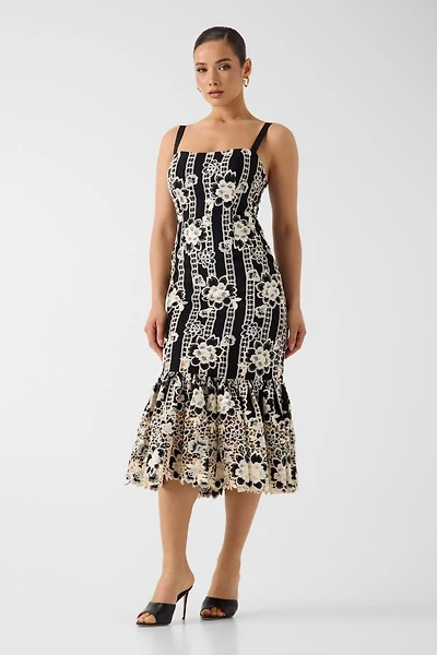 Marciano embroidered midi dress