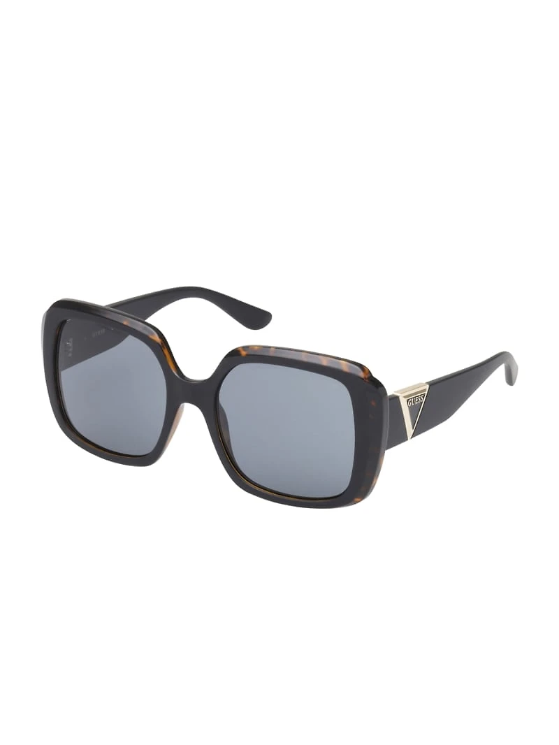 Two-Tone Square Plastic Sunglasses