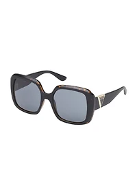 Two-Tone Square Plastic Sunglasses