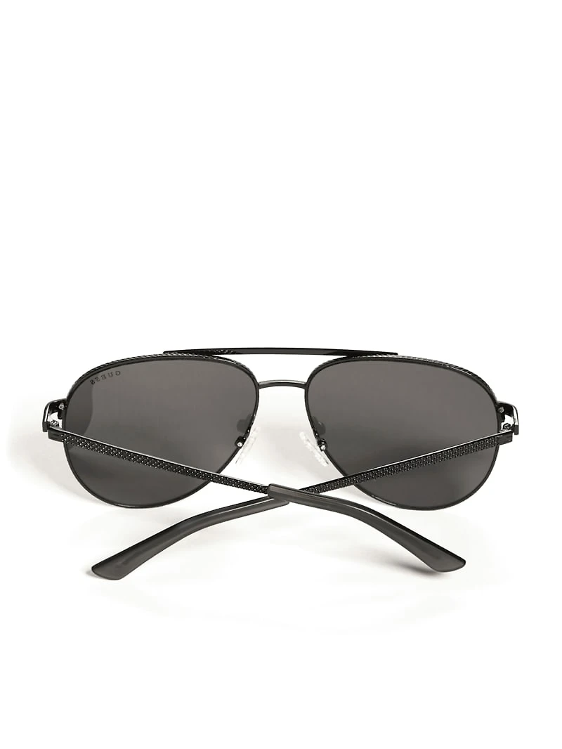Textured Metal Aviator Sunglasses