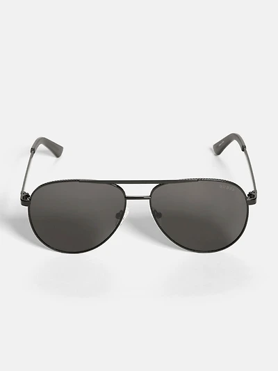 Textured Metal Aviator Sunglasses