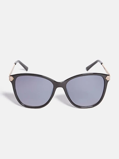 Glitter Oversize Square Retro Sunglasses