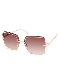 Rimless Metal Square Sunglasses