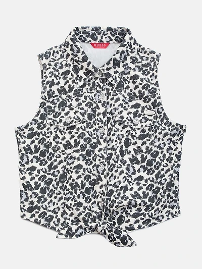 Patty Button-Up Leopard Vest (7-14)