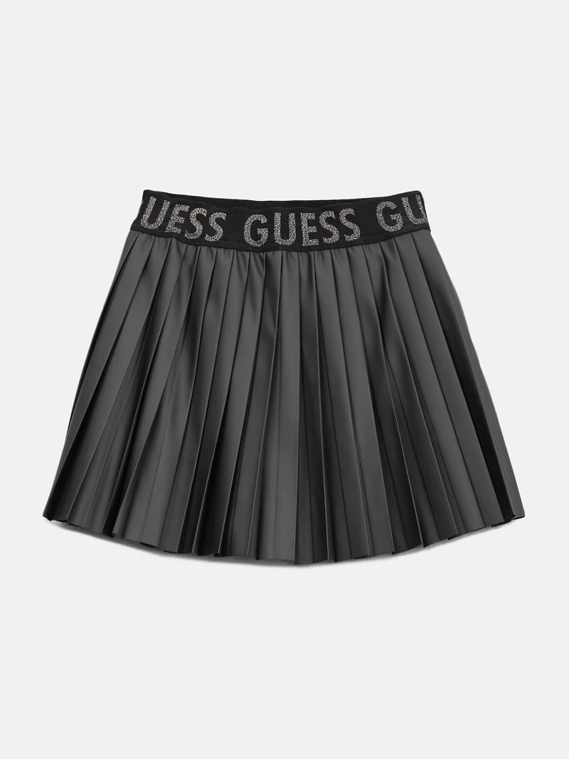 Faux-Leather Pleated Skirt (7-14)