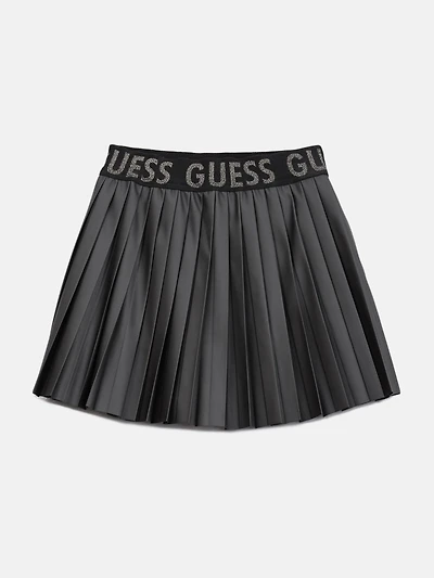 Faux-Leather Pleated Skirt (7-14)