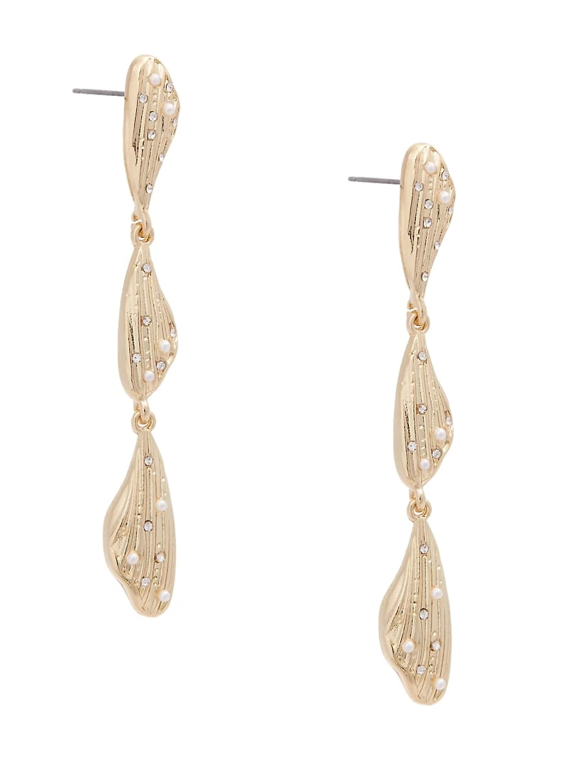 14K Gold-Plated Linear Earrings