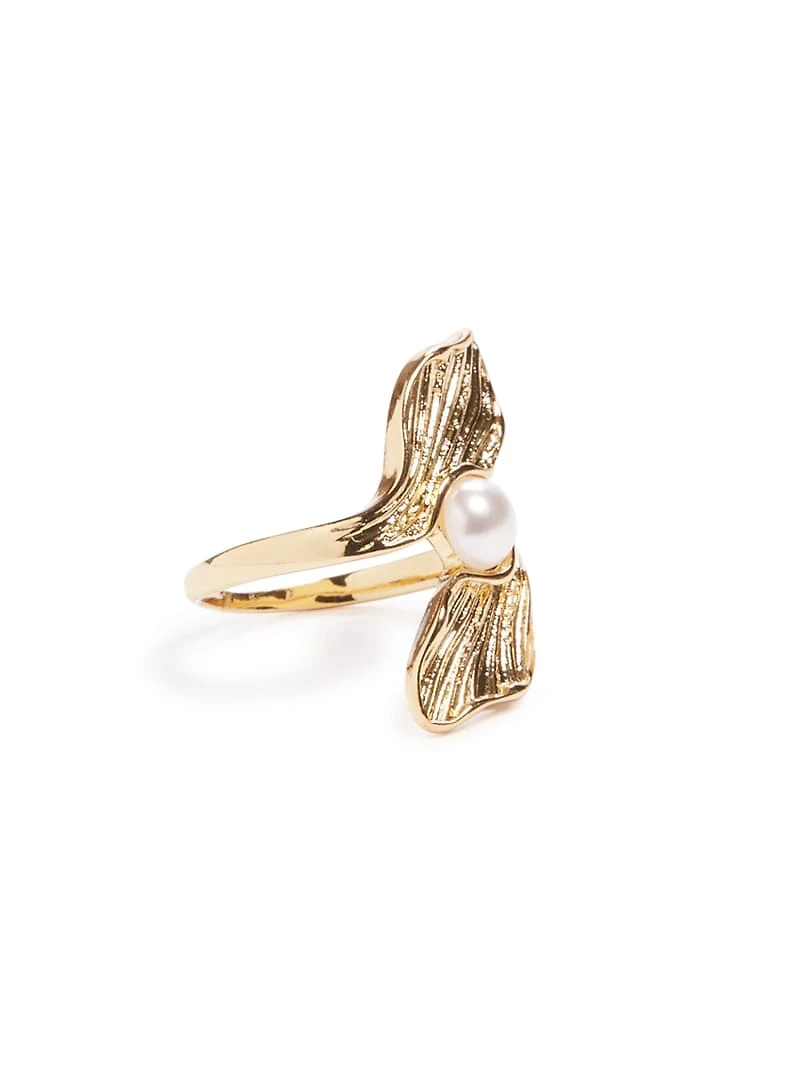 14K Gold-Plated Pearl Ring