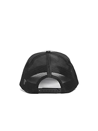 Faux-Leather Peony Trucker Hat