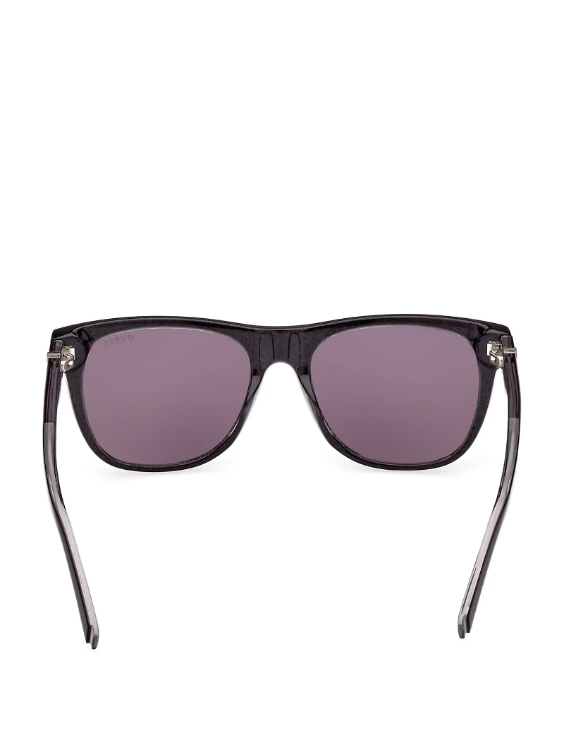 Square Logo Print Plastic Sunglasses
