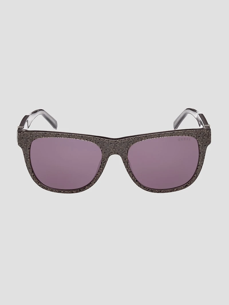 Square Logo Print Plastic Sunglasses