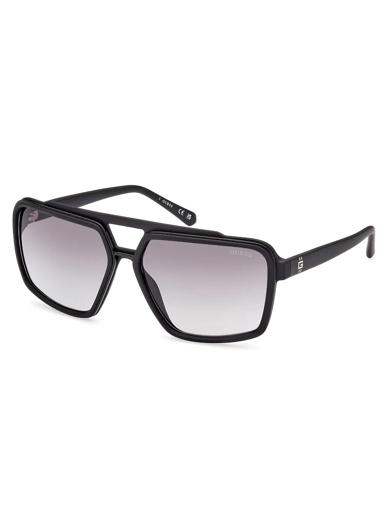Metal Trim Plastic Navigator Sunglasses