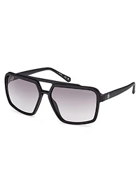 Metal Trim Plastic Navigator Sunglasses