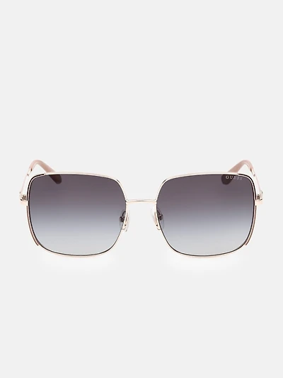 Oversized Square Metal Sunglasses