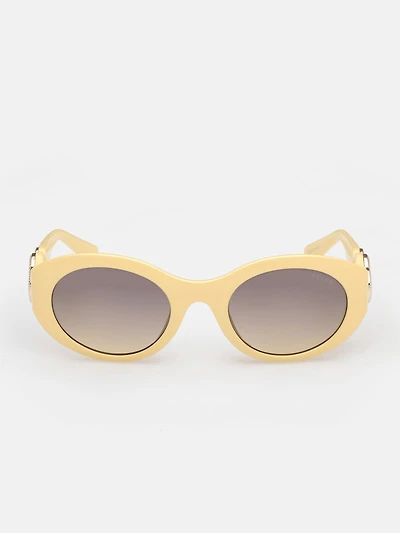 Oval Peony Plastic Sunglasses