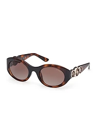 Oval Peony Plastic Sunglasses