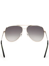 Aviator Striped Metal Sunglasses