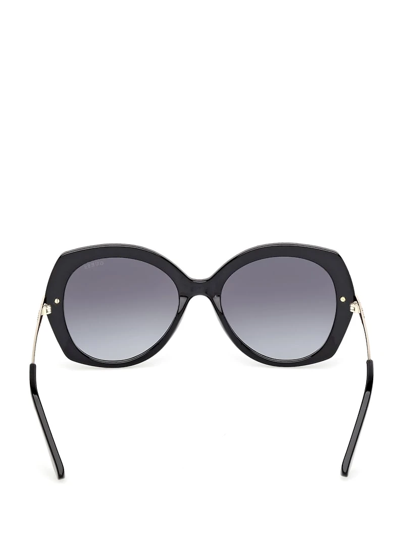 Geometric Transparent Plastic Sunglasses