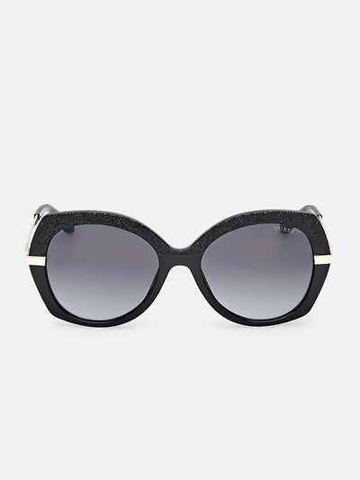 Geometric Transparent Plastic Sunglasses