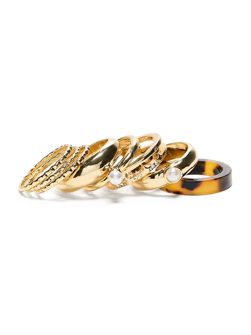 Gold-Tone Stacked Ring Set