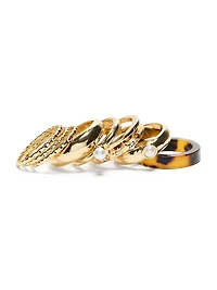 Gold-Tone Stacked Ring Set