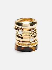 Gold-Tone Stacked Ring Set