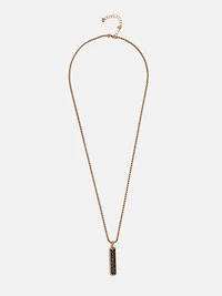 Gold-Tone Smokey Quartz Necklace