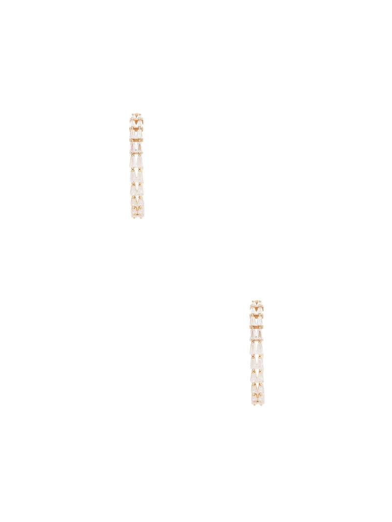 Gold-Tone Large Crystal Hoop Earrings