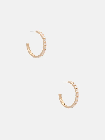 Gold-Tone Large Crystal Hoop Earrings