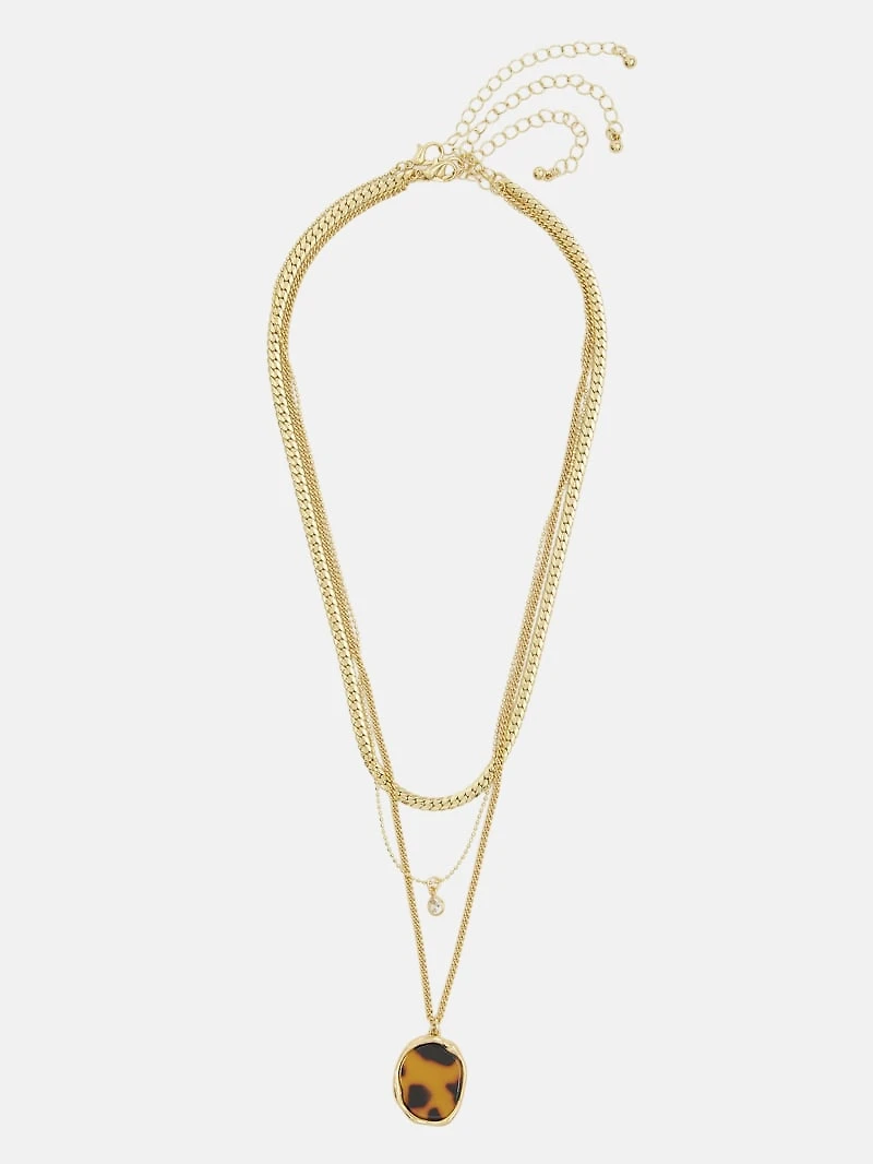 Layered Gold-Tone Pendant Necklace