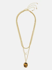 Layered Gold-Tone Pendant Necklace