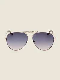 Aviator Logo Sunglasses