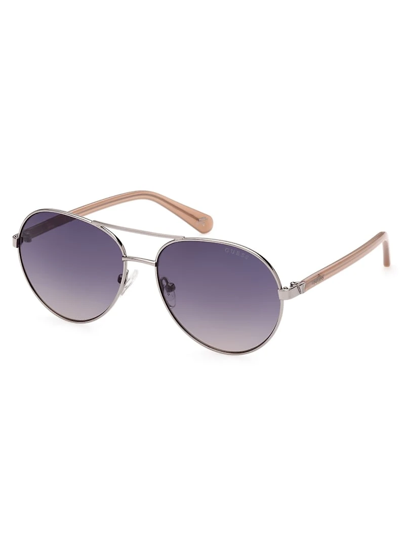 Gold-Tone Aviator Sunglasses