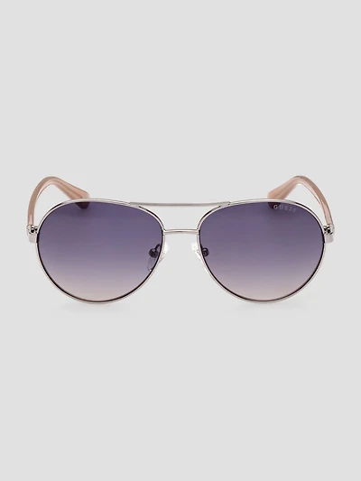 Gold-Tone Aviator Sunglasses