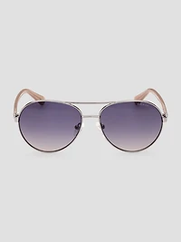 Gold-Tone Aviator Sunglasses