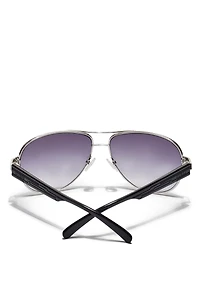 Textured-Arm Aviator Sunglasses