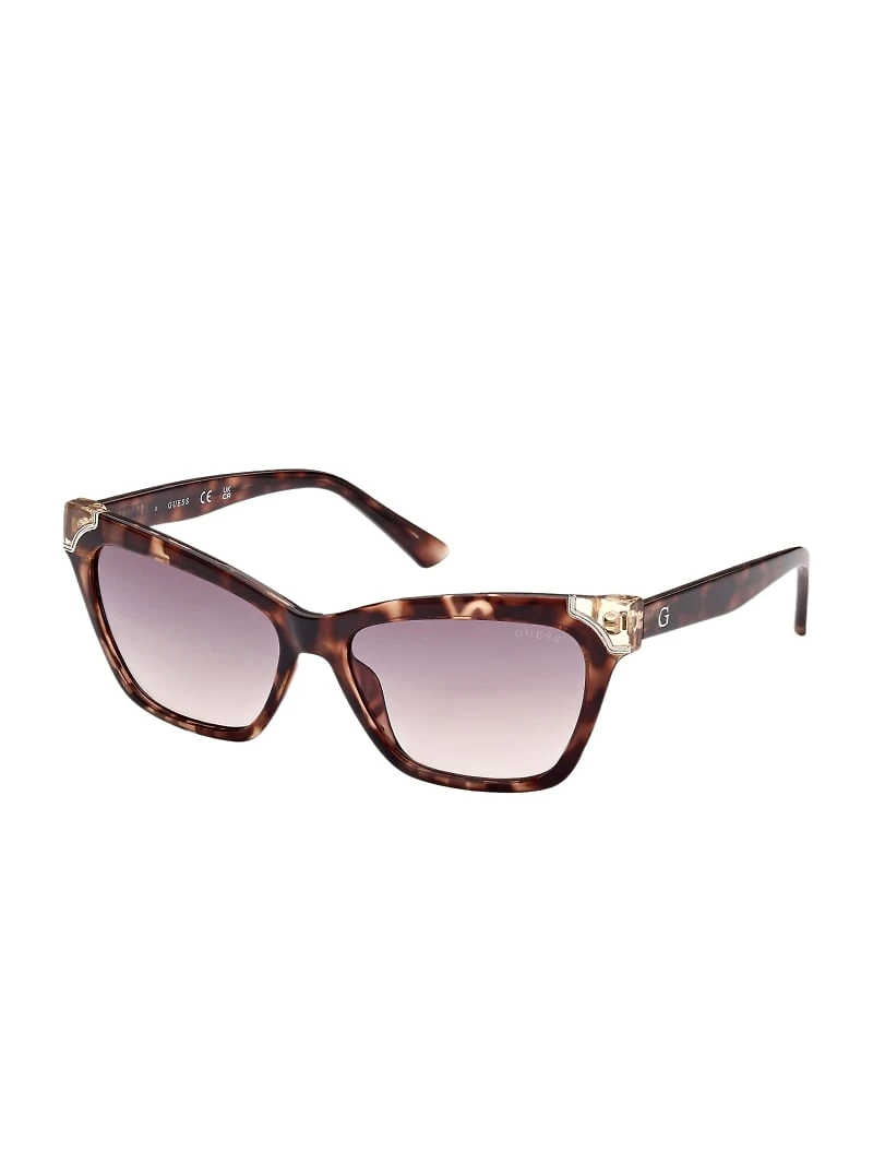 Tortoise Plastic Square Sunglasses